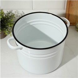 Кастрюля эмалированная, 9 л, d=21 см, цилиндрическая, белая