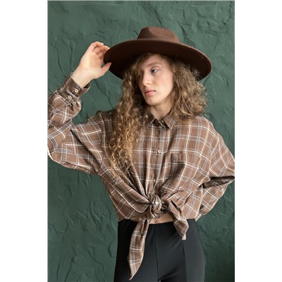 Рубашка женская  HUG077/13/Коричневый, бежевый