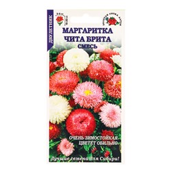 Семена Маргаритка «Чита Брита», смесь, 0.1 г, двулетник, «Золотая Сотка Алтая»