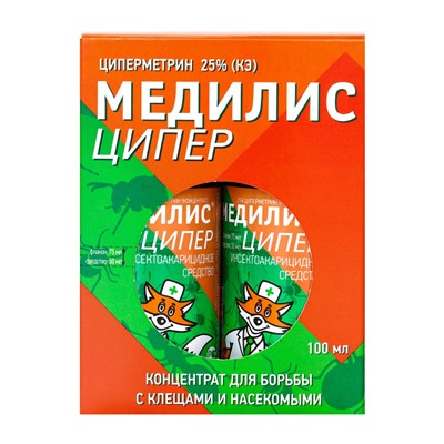 Концентрат "Медилис Ципер" для борьбы с насекомыми и клещами, 2х50 мл