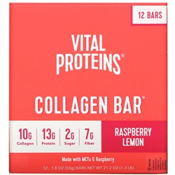 Vital Proteins, Collagen Bar, Raspberry Lemon, 12 Bars, 1.8 oz (50 g) Each