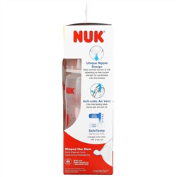 NUK, Smooth Flow, Anti-Colic Bottle, Pink, 0+ Months, 3 Bottles, 10 oz (300 ml)