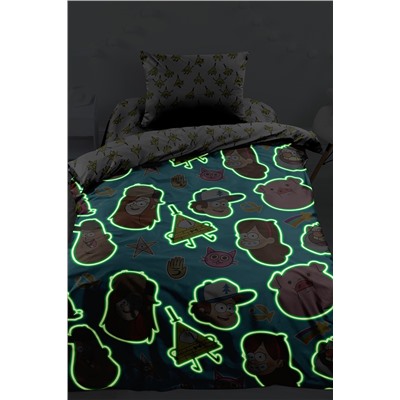 КПБ 1.5 поплин "Гравити Фолз" Neon (70х70) рис. 16517-1/16043-1 Вселенная Гравити Фолз
