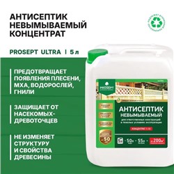 Антисептик для ответственных конструкций Prosept Ultra, концентрат 1:10, 5 л