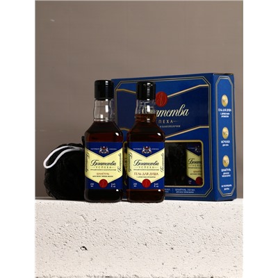 Подарочный набор «Богатства»: гель для душа, шампунь для волос, мочалка для тела, Чистое счастье