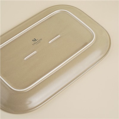 Блюдо фарфоровое SL Home «Песчаный бриз», 29.5×20 см, бежевый