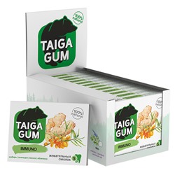 Смолка Taiga Gum IMMUNO (для иммунитета) имбирь, эхинацея, левзея, облепиха 5 смолок