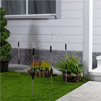 Садовый светильник «Одуванчики», уличный, на солнечной батарее, 4 шт., 78 см, 320 LED, свечение мульти