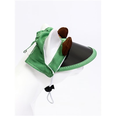 Кепка для животных, размер S, ОГ 27-33 см, высота 8 см, зелёная