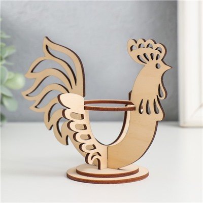 Подставка для яйца «Петушок пасхальный», 14.5×10.3×10 см, заготовка для творчества, набор 5 деталей