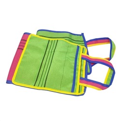 Bath Towel Мочалка для душа с ручками и пилинг-эффектом / Rainbow-Ring Long Exfoliating Towel, розово-зеленая 24483