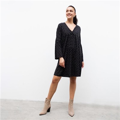 Платье мини женское MINAKU: Green trend, чёрное, размер 42