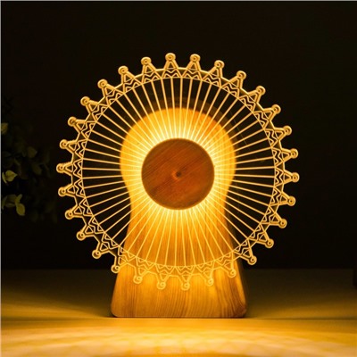 Светильник сенсорный «Колесо» LED крутится 6 Вт USB 15×4×16 см RISALUX