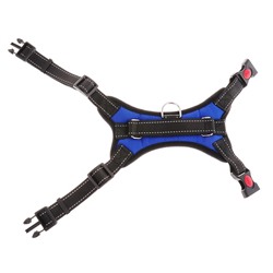 Шлейка К7, размер S, ОГ 44-55 см, вес 5-9 кг, мягкая, светоотражающая, синяя