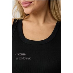 Майка женская в рубчик (Черный)