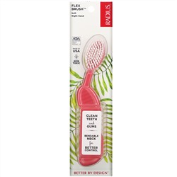 RADIUS, Flex Brush, Soft, Right Hand, Pink, 1 Toothbrush