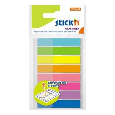 Закладки с клеевым краем Stick`n  8х45 мм 8цв х 20л Z-сложение 26073 (1065251) Hopax
