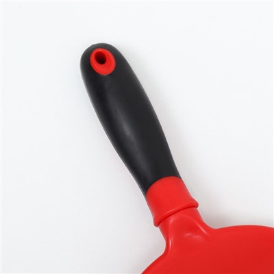 Пуходёрка, средняя, 9.5×16 см, мягкая, с закруглёнными зубьями, пластик, красная