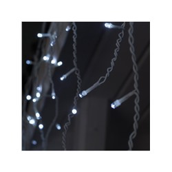 Гирлянда «Бахрома» 3×0.6 м, IP44, УМС, белая нить, 160 LED, свечение белое, 220 В