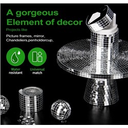 Самоклеящаяся мозаичная плитка, диско-плитка 5x5 мм, квадратная зеркальная мозаичная плитка для украшения  интерьера