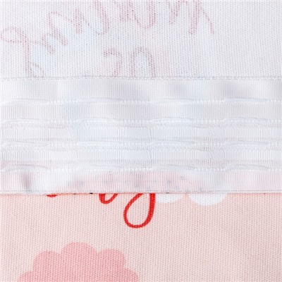Штора портьерная «Этель» Pink Rainbow, 145×260 см, рогожка