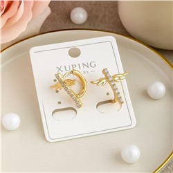Серьги коллекция "Xuping" покрытие позолота, вставка: фианиты, арт.004.083