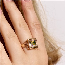 Кольцо 20 р ювелирная бижутерия коллекция "Дубай", покрытие позолота, вставка: фианит, цвет: хамелеон, арт.414.111-20