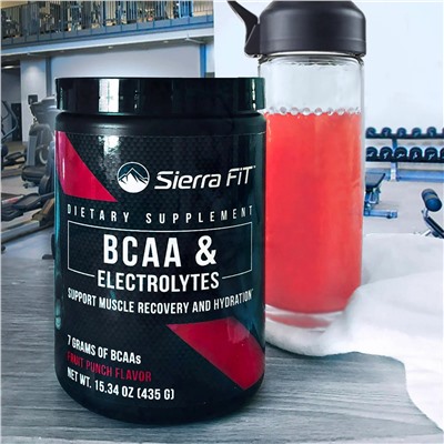 Sierra Fit, аминокислоты с разветвленными цепями (BCAA) и электролиты, 7 г BCAA, со вкусом фруктового пунша, 435 г (15,34 унции)