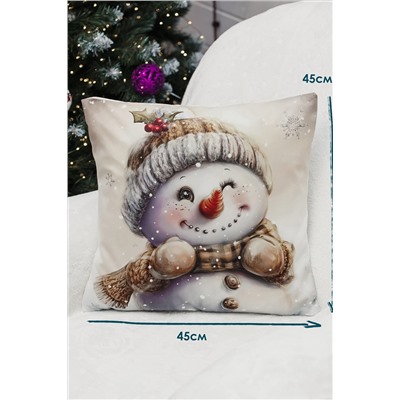 Наволочка декоративная новогодняя 2 шт 3D эффект велюр НАТАЛИ, 1221262