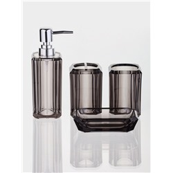 Набор для ванной "Кристалл" 4 предмета (дозатор, 2 стакана, мыльница)