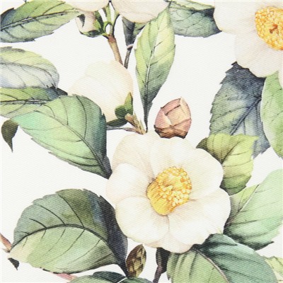 Набор салфеток с декоративными кольцами «Этель» Camellia, 40×40 см - 4 шт., 100% хлопок, саржа