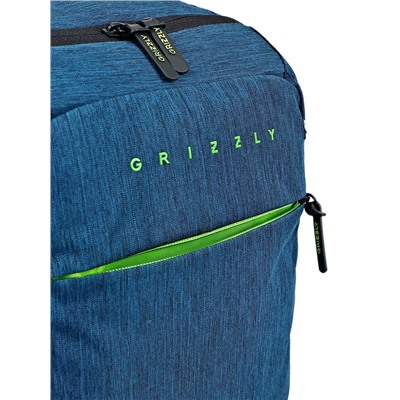 Рюкзак школьный, эргономичная спинка, Grizzly 556, 39×26×19, отделение для ноутбука, синий