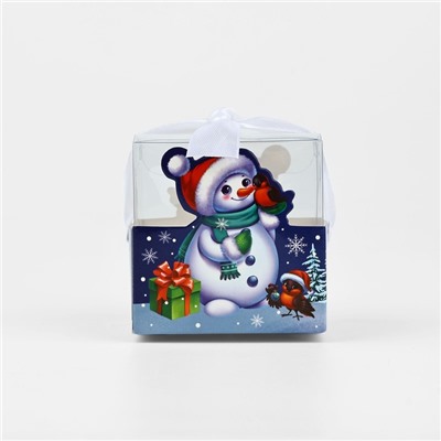 Коробка подарочная новогодняя складная «Снеговик», 7×7×7 см