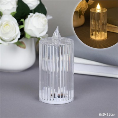 Свеча светодиодная 13х6 см / VFR-117 /уп 12/288/прозрачная