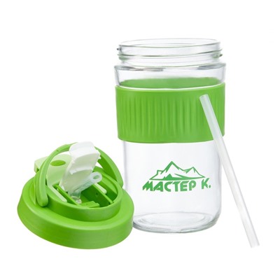 Термостакан «Мастер К», 550 мл, стекло, зелёный