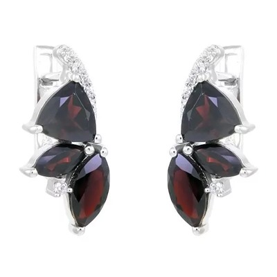Серьги из серебра гранат, Рокот