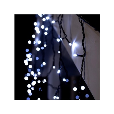 Гирлянда «Бахрома» 4×0.6 м, IP44, тёмная нить, 180 LED, свечение белое, 8 режимов, 220 В