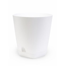 Горшок для цветов «Гранд», 8 л, d=24 см, h=25 см, пластиковый, с прикорневым поливом, белый