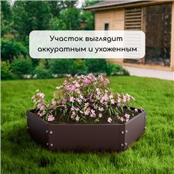 Клумба оцинкованная, d=100 см, высота бортика 15 см, коричневая, Greengo
