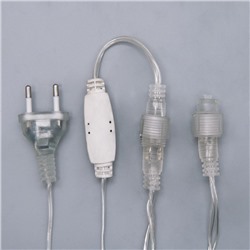 УЦЕНКА Гирлянда «Бахрома» 3 × 0.9 м, IP44, УМС, прозрачная нить, 232 LED, свечение белое, 220 В