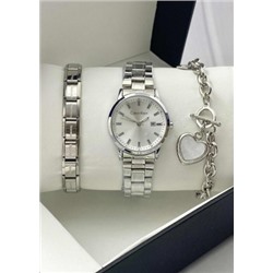 Подарочный набор для женщин часы, 2 браслета + коробка #22853083