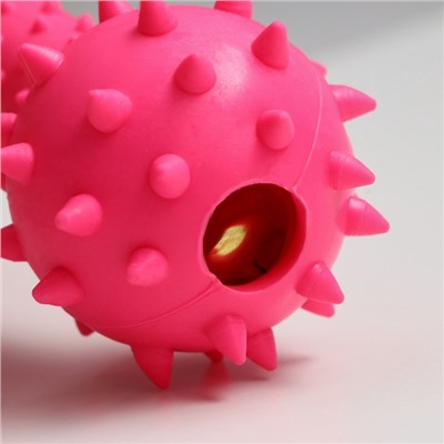 Игрушка жевательная «Грозная гантель», 15×5 см, розовая