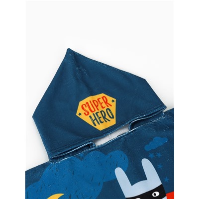 Полотенце - пончо детское махровое LoveLife Super Hero, 60×120 см, 300 г/м², синее