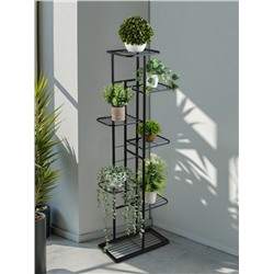 Подставка для цветов Greengo, 7 полок, 43×22×126 см, напольная, металл, чёрная