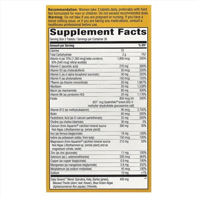 Nature's Way, Alive! Max3 Potency, мультивитамины для женщин, 90 таблеток