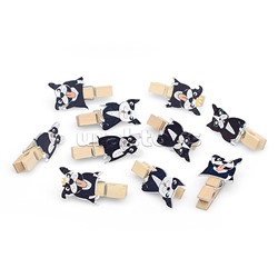 Набор прищепок  декоративных деревянных "Бульдог 10 шт  " 3.5*0,7 *2.5см.