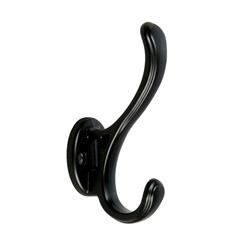 Крючок мебельный CAPPIO WAVE, двухрожковый, цвет черный