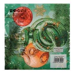 Салфетки бумажные «С Новым годом: игрушки», двухслойные, 33×33 см 20 шт.