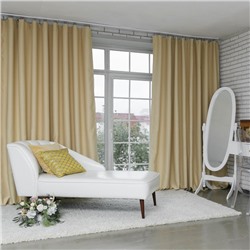 Штора блэкаут портьерная «Этель», 130×300 см, кремовая