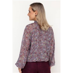 Блузка шифон женская  7016/48/Серый, пудровый